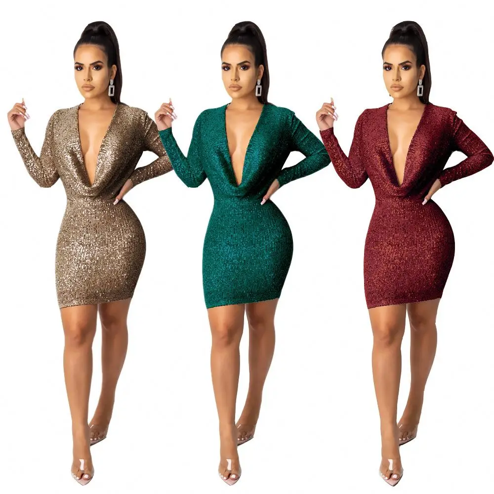 Women Bodycon Dress Sequins Glitter Deep V Ladies Luxury Dinner Night Club Dresses Sexy Party Evening Clothes for Ladies RS00203
Women Bodycon Dress Sequins Glitter Deep V Ladies Luxury Dinner Night Club Dresses Sexy Party Evening Clothes for Ladies RS00203