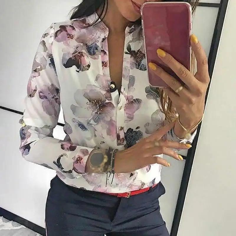 Women Tops Blouses 2021 Autumn Elegant Long Sleeve Print V-Neck Chiffon Blouse Female Work Wear Shirts Plus Size 2XL Lapel Blusa
Women Tops Blouses 2021 Autumn Elegant Long Sleeve Print V-Neck Chiffon Blouse Female Work Wear Shirts Plus Size 2XL Lapel Blusa
