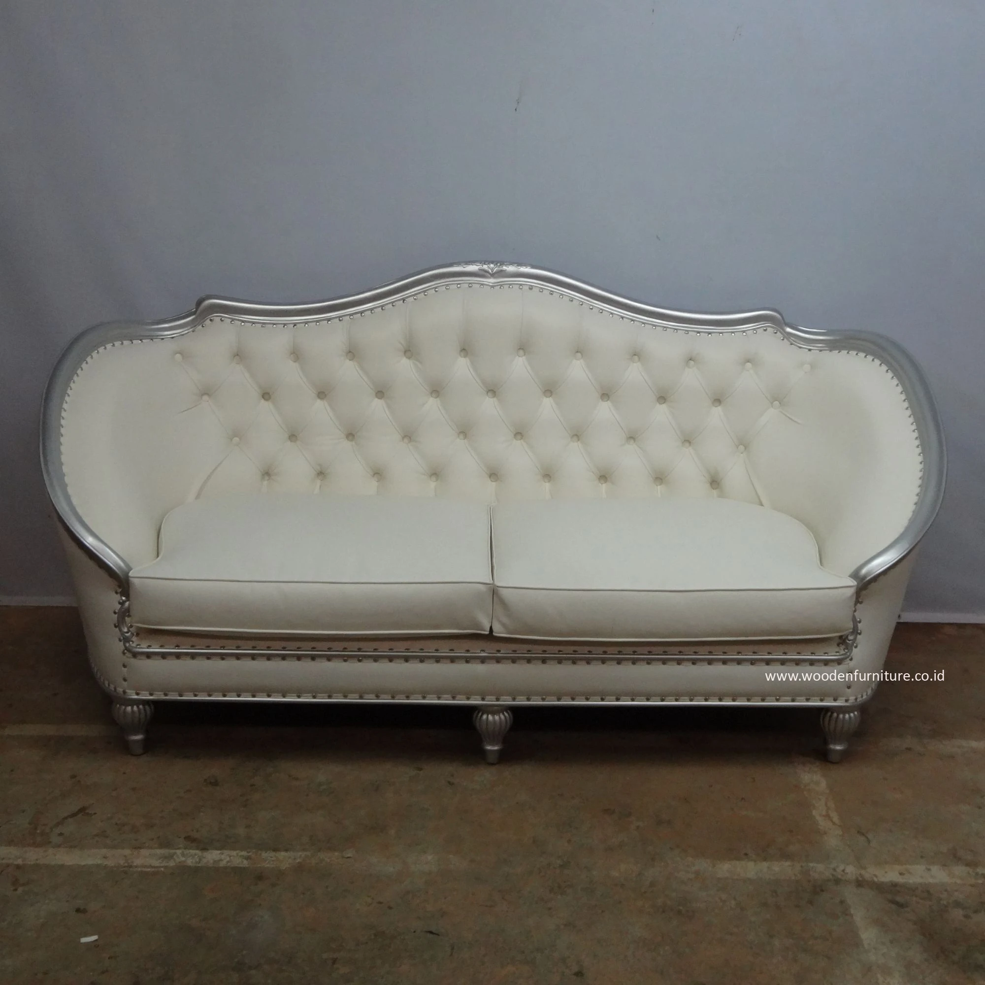 French Style Living Room Sofa Mahogany Painted Upholstered Chair