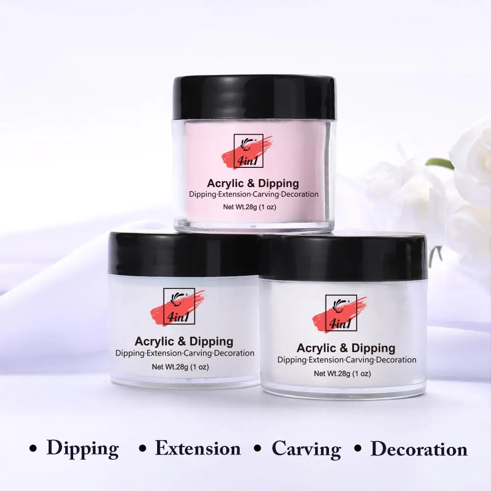 4in1 acrylic dip powder natural dry dipping powder without lamp