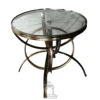 Wholesale latest Simple modern design with wrought iron base glass top coffee table for living room brilliant glass coffee table