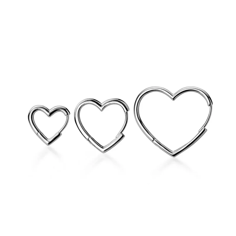 

E3390 New Arrivals Joyeria Sterling Silver 925 Earrings Girl'S Ear Clasp Female Love Elegant Smooth Heart Ear Clasp