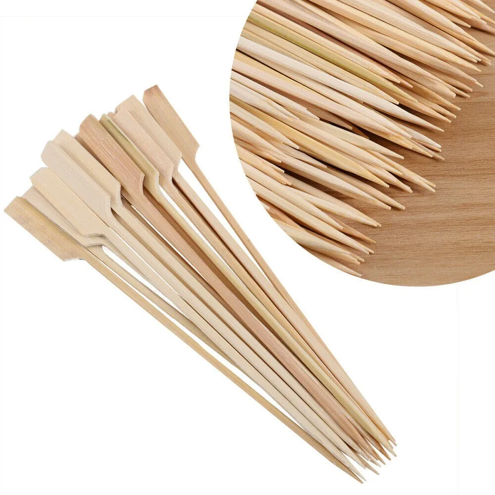 Bamboo Skewers Paddle Sticks Wooden Skewer Picks For Bbqs Barbeque