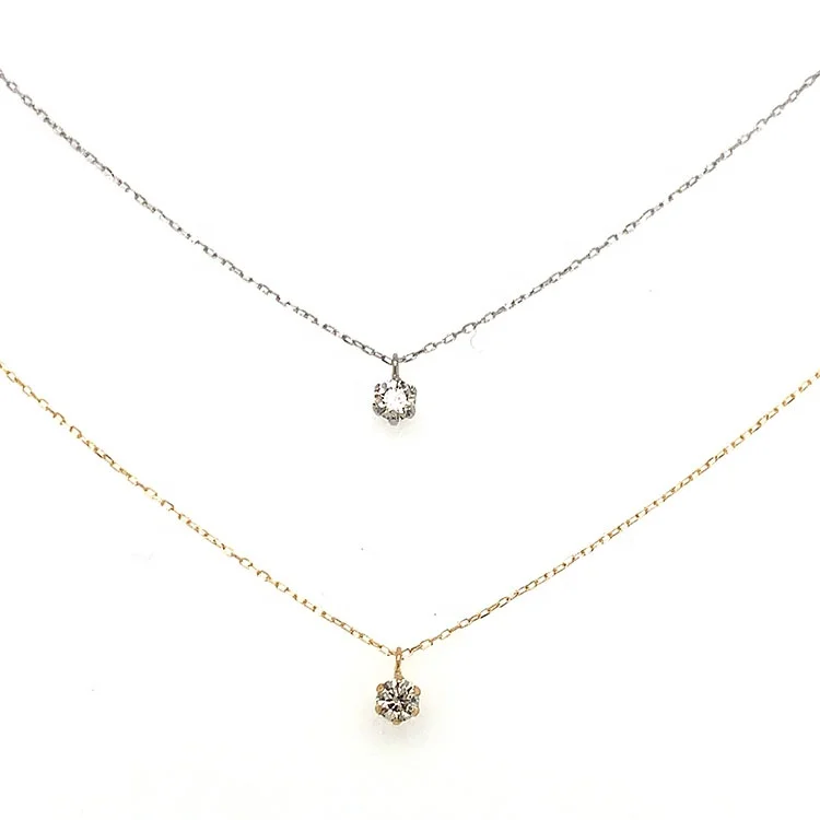 JMW Japan Jewelry Real Diamond Platinum 900/850 18K gold Single Diamond Solitaire Necklace 0.10ct, White(platinum), yellow, pink
JMW Japan Jewelry Real Diamond Platinum 900/850 18K gold Single Diamond Solitaire Necklace 0.10ct, White(platinum), yellow, pink
