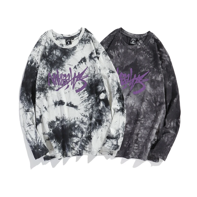 Spring Stock Letter Printing Black And Grey Two Colors Men Tie Dye T Shirt Long Sleeve Plus Size T shirts
Spring Stock Letter Printing Black And Grey Two Colors Men Tie Dye T Shirt Long Sleeve Plus Size T shirts