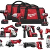 new Milwaukees M18 18-Volt Lithium-Ion Cordless Combo Tool Kit (15-Tool) with (4) 4.0Ah Batteries 3 Tools bags