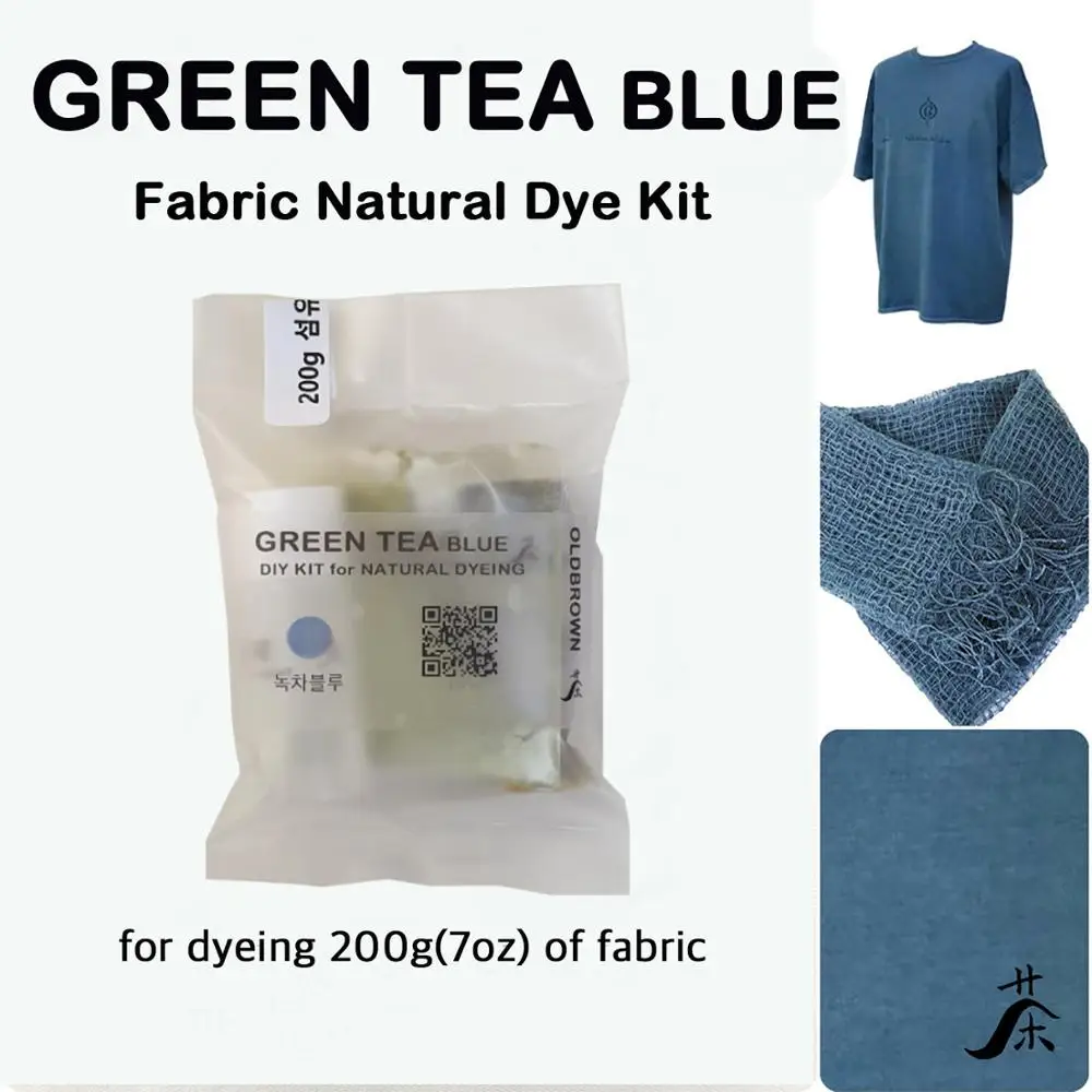 indigo blue fabric natural dye kit (made by green tea) : easy &