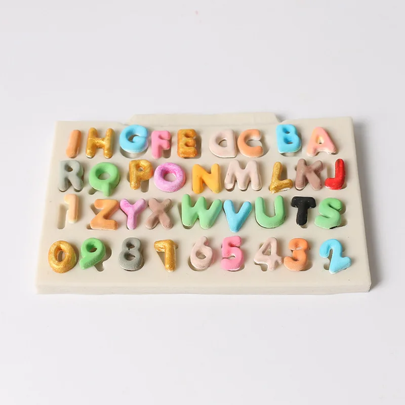 Alphabetical digital silica mould kitchen cake decorated sugar diy children fun mould, White
Alphabetical digital silica mould kitchen cake decorated sugar diy children fun mould, White