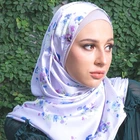 Beautiful 100% Polyester Floral Pattern Instant Sexy Hijab Women