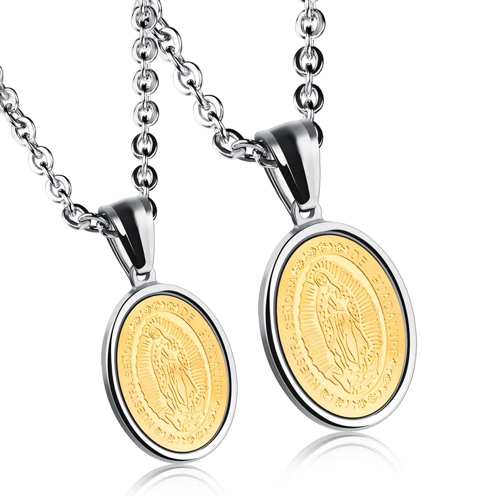 New Fashion Wholesale Vogue Style Stainless Steel Custom Made Golden Virgin Image Pendant Necklace, Gold,silver or custom made
New Fashion Wholesale Vogue Style Stainless Steel Custom Made Golden Virgin Image Pendant Necklace, Gold,silver or custom made