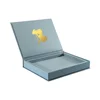 100% Linen Textile Laminated Foil Stamped Hinged Lid Luxury Stationary & Logo Product Packaging Box