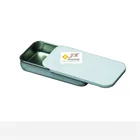 JH Custom size LOGO rectangle tin box slide top metal tins tin box with sliding lid