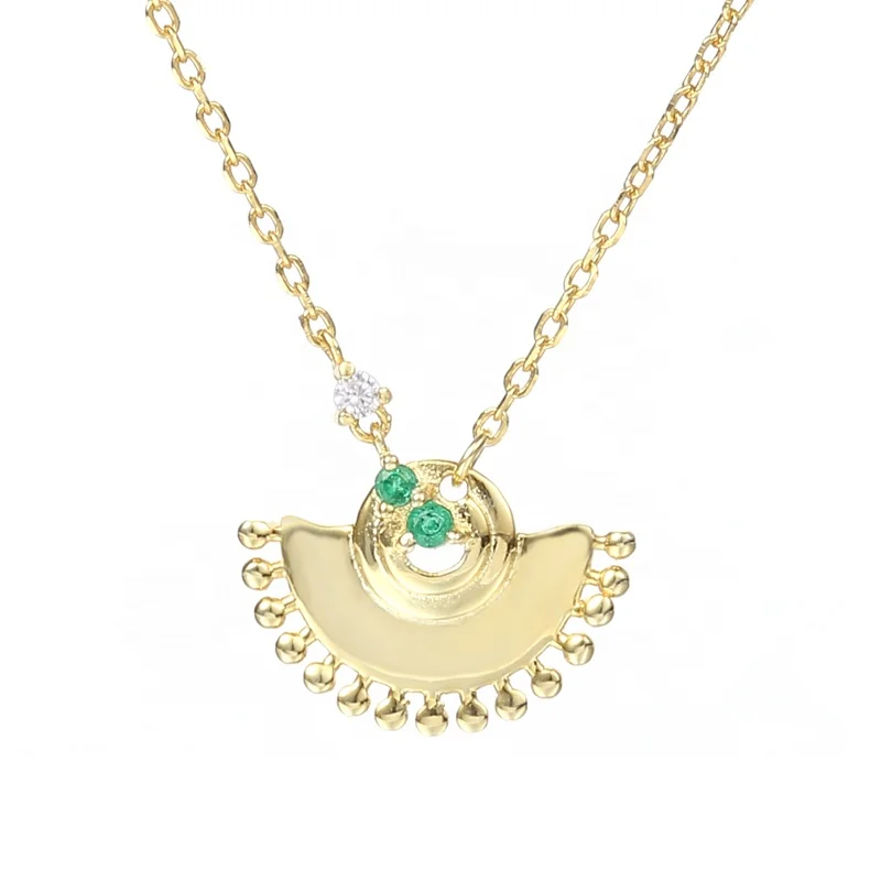 A1851 European Fashion Jewelry 925 Sterling Silver Fan Shape Skirt Pendant Necklace 18K Gold Plated
A1851 European Fashion Jewelry 925 Sterling Silver Fan Shape Skirt Pendant Necklace 18K Gold Plated