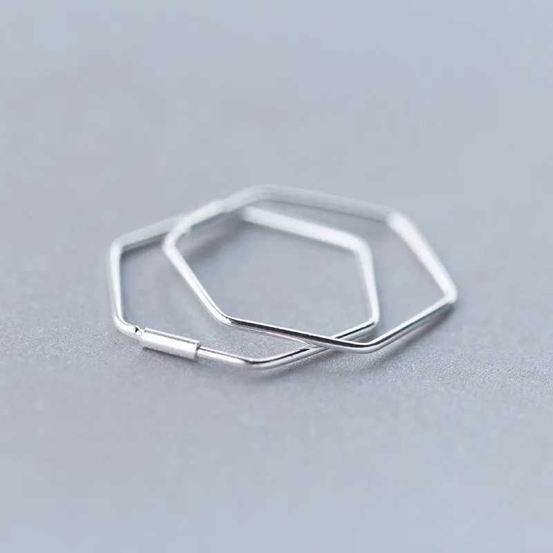 E1242 Christmas Jewelry 925 Silver Hexagon Geometric Large Ear Ring Clasp Earring
E1242 Christmas Jewelry 925 Silver Hexagon Geometric Large Ear Ring Clasp Earring