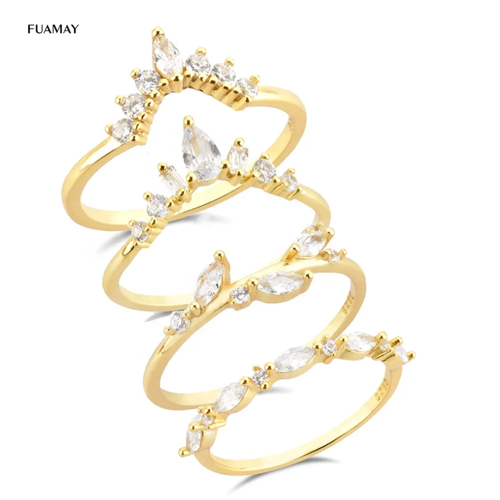 FUAMAY Ladies Dainty Crown Stacked Rings Gold Plated Sterling Silver Tree Leaf Diamond Slim Engagement Rings 
FUAMAY Ladies Dainty Crown Stacked Rings Gold Plated Sterling Silver Tree Leaf Diamond Slim Engagement Rings