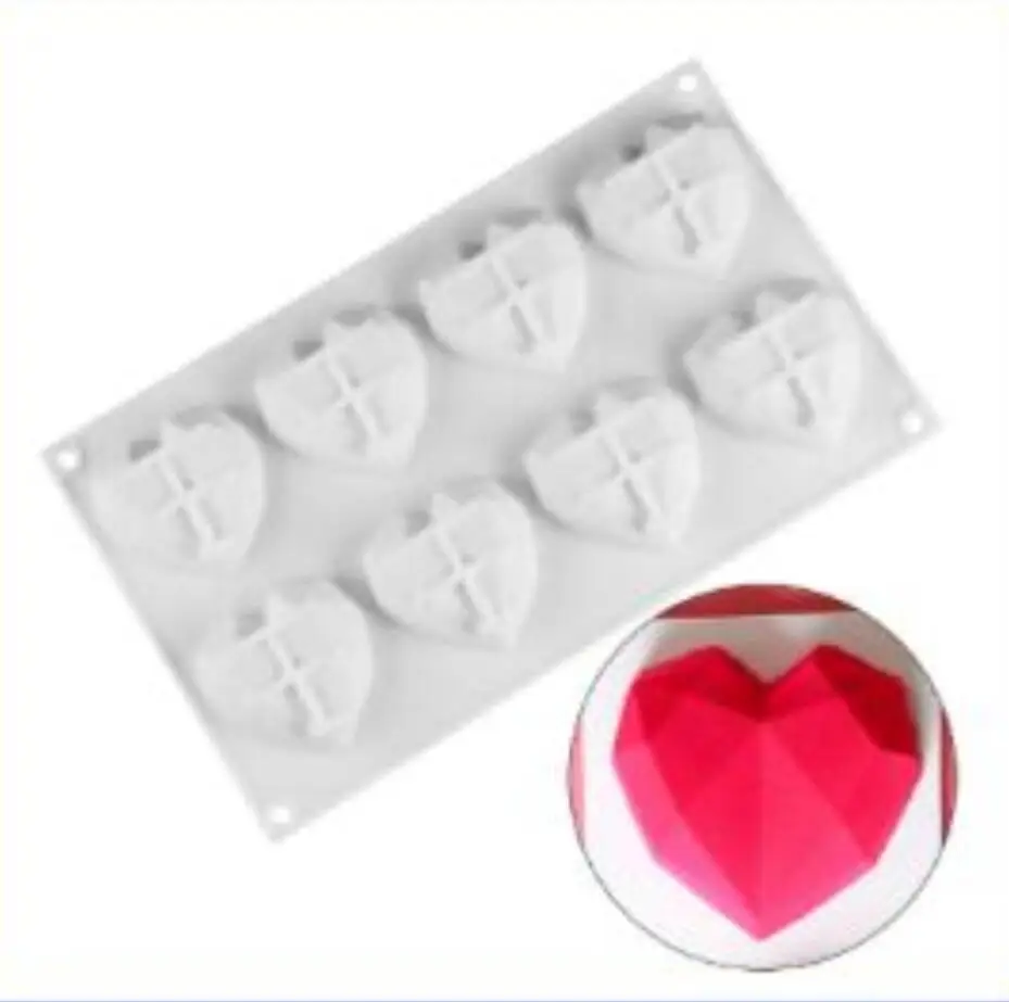 6 Cavity Diamond Love Silicone Cake Mould Silicone 3D Heart Shape Fondant Cake Chocolate Baking Mold
6 Cavity Diamond Love Silicone Cake Mould Silicone 3D Heart Shape Fondant Cake Chocolate Baking Mold
