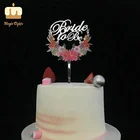 UV Color Printing Silver Acrylic Birthday Cake Topper With Flower Cake Decoration