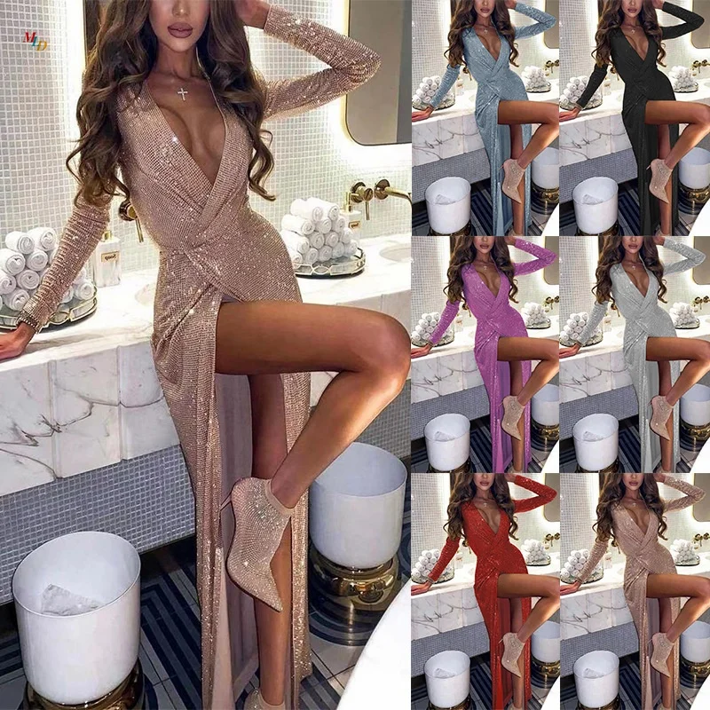 2022 Latest Fashionable Women V Neck Shiny Youth Glistening Sexy Club Slim Long Sleeve Girls Party Dress, Picture
2022 Latest Fashionable Women V Neck Shiny Youth Glistening Sexy Club Slim Long Sleeve Girls Party Dress, Picture