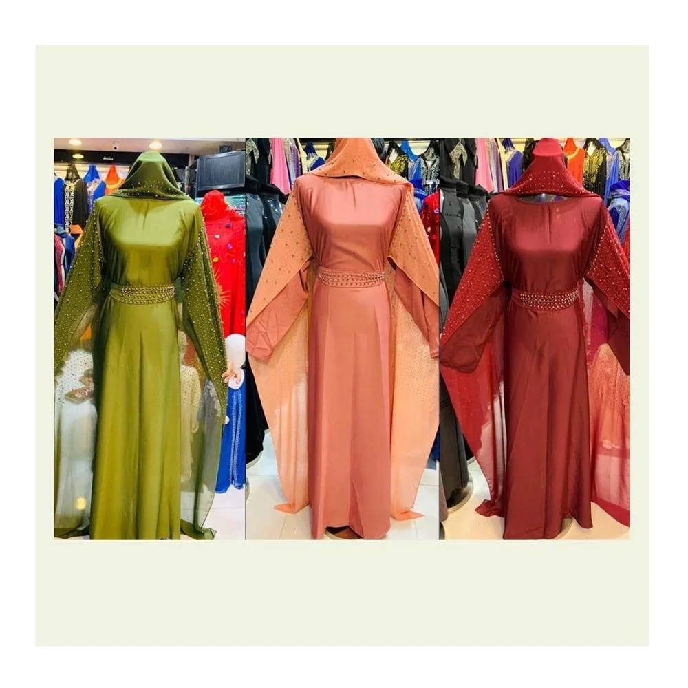 Izmir Turquie Abaya En Gros Robe Caftan Islamique Caftan Vêtements Avec Fond De Dentelle Pour Femme Musulmane Kimono