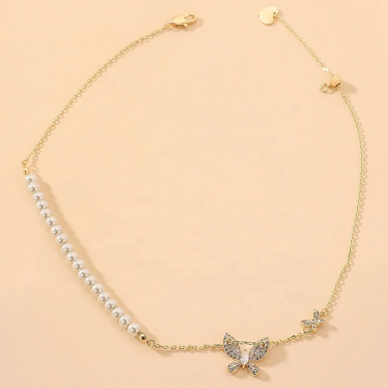 Hot selling jewelry wholesale Korean butterfly pendant necklaces for women fashion pearl diamond clavicle chain choker necklace
Hot selling jewelry wholesale Korean butterfly pendant necklaces for women fashion pearl diamond clavicle chain choker necklace