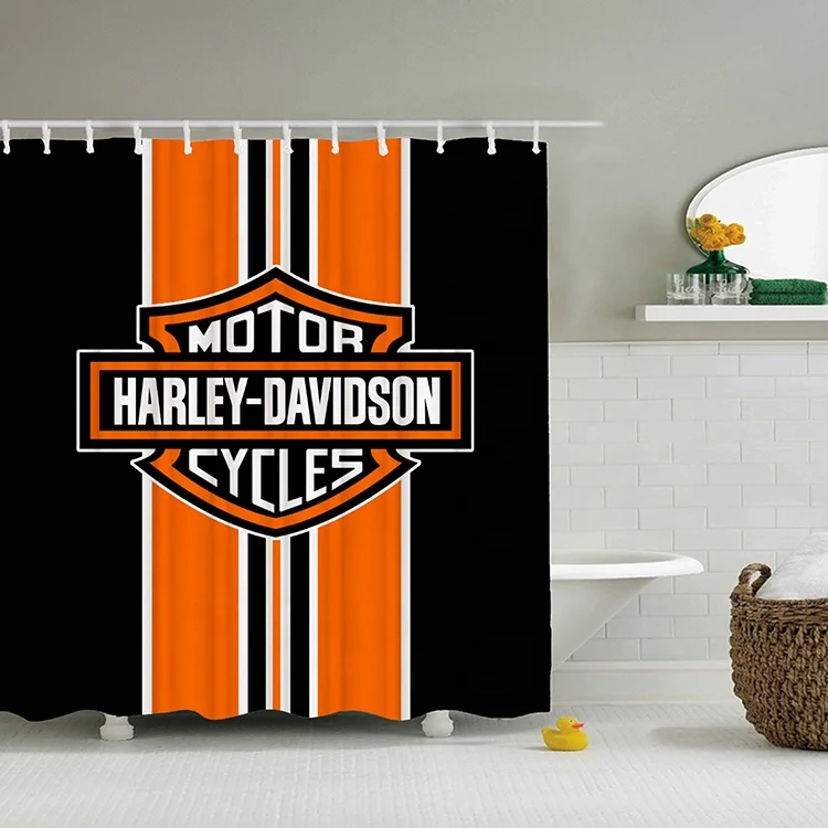 Hot sale Harley motorcycle digital printing waterproof shower curtain set, Customized color 
Hot sale Harley motorcycle digital printing waterproof shower curtain set, Customized color