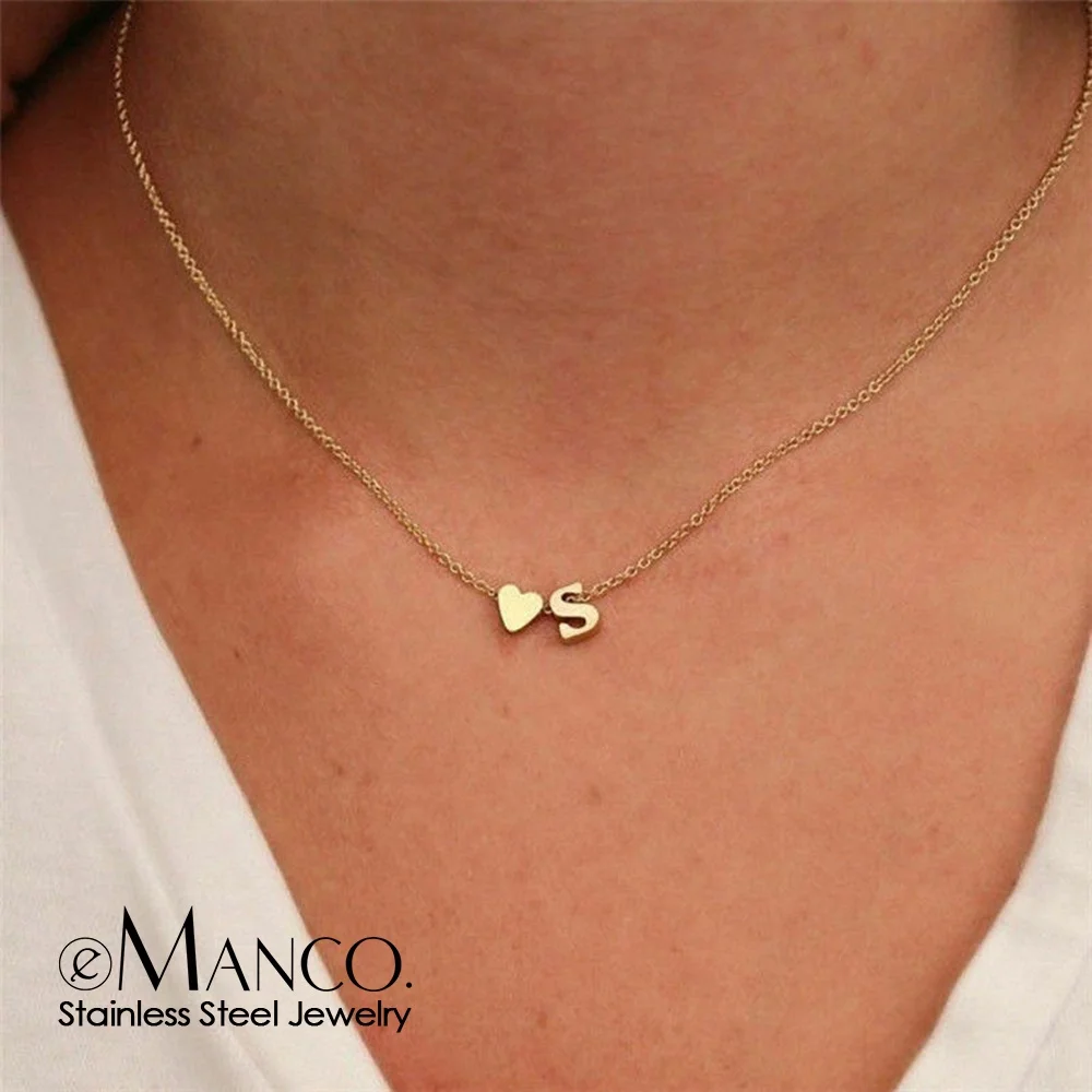 eManco a-z 26 Initials Letter Heart Pendant Necklace for Women Trendy Gold Stainless Steel Necklace Couple Custom Charms Jewelry
eManco a-z 26 Initials Letter Heart Pendant Necklace for Women Trendy Gold Stainless Steel Necklace Couple Custom Charms Jewelry