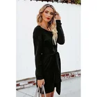 New Design Ladies Winter Cloth Long Sleeve Knitted Bodycon Sweater Dresses Women