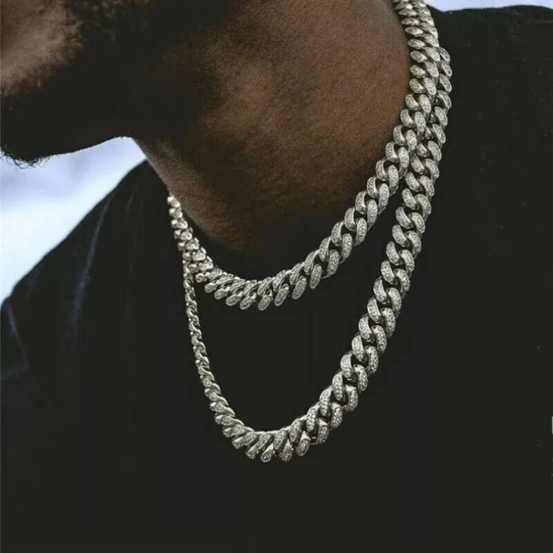 KN1C Bling Zircon Hip Hop Jewelry Cuban Link Necklace For Men And Boys Luxury Silver Men Cuban Chain, Siver
KN1C Bling Zircon Hip Hop Jewelry Cuban Link Necklace For Men And Boys Luxury Silver Men Cuban Chain, Siver