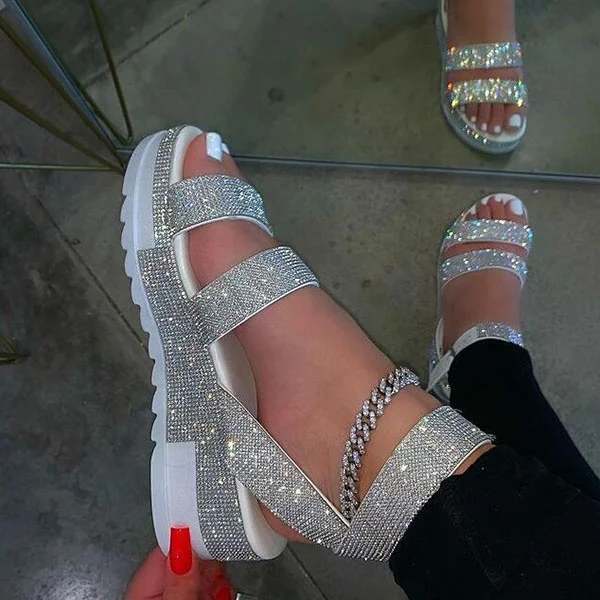 Round toe platform colorful rhinestone buckle sandals plus size outer sandals, 2 colors
Round toe platform colorful rhinestone buckle sandals plus size outer sandals, 2 colors