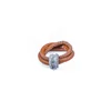 Handmade jewelry 925 sterling silver diamond with brown cotton band ring for women