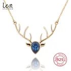 Christmas Jewelry 925 sterling silver Cubic Zircon Deer Horn Pendant necklace