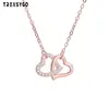 925 sterling silver double infinity heart 9k gold necklace for ladies fashion necklace 2019 for women CY385