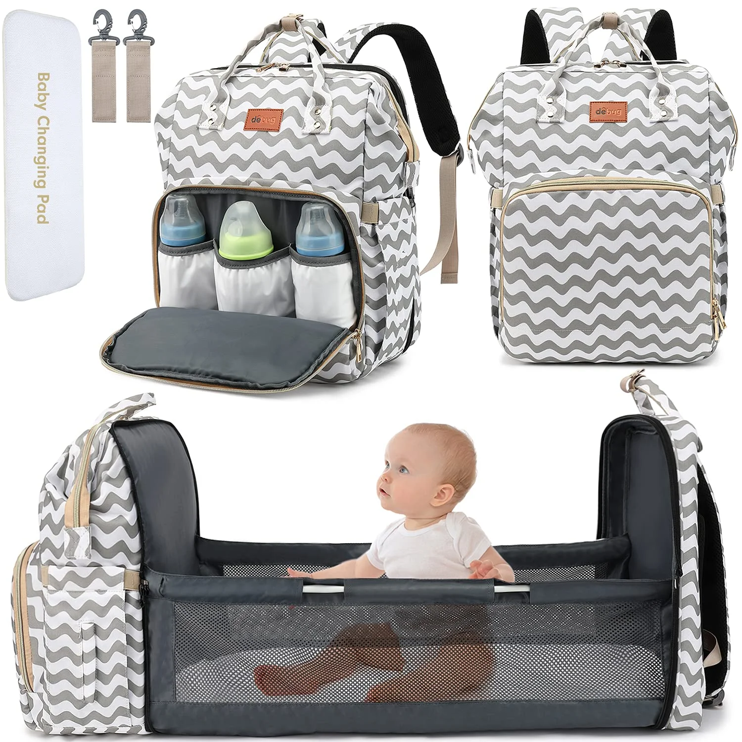 Baby Diaper Bag Backpack with Changing Station Diaper Baby Bags for Boys Girl Diper Bag and baby backpack bed
Baby Diaper Bag Backpack with Changing Station Diaper Baby Bags for Boys Girl Diper Bag and baby backpack bed