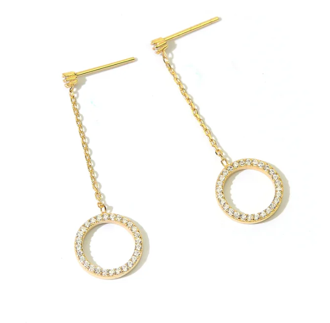 Eico New Simple Design 18 Karat Gold Plated Stud Earring Long Earring Gold Zircon Round Drop Earrings For Women
Eico New Simple Design 18 Karat Gold Plated Stud Earring Long Earring Gold Zircon Round Drop Earrings For Women