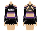 Custom cheerleading skirt performance long sleeve sublimated cheerleading uniforms competition dance wear
