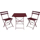 Garden Furniture Outdoor Metal And 1 Table And 2 Chairs Folding Metal Wood Bistro Set