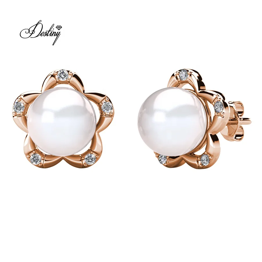 Destiny Jewellery Garden Collection Pearlie Floral Stud Set Premium Grade Crystal from Austria Pearl Earrings, White /rose gold
Destiny Jewellery Garden Collection Pearlie Floral Stud Set Premium Grade Crystal from Austria Pearl Earrings, White /rose gold