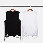 High quality handmade cutting cambered vest custom logo bts plain oversized cotton basices t shirt