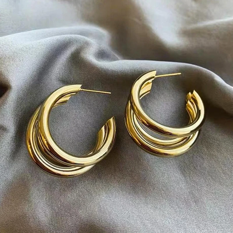 Dainty Chunky Gold Triple Tube Hoop Earrings Stud Earrings Statement Earrings, Gold,silver
Dainty Chunky Gold Triple Tube Hoop Earrings Stud Earrings Statement Earrings, Gold,silver