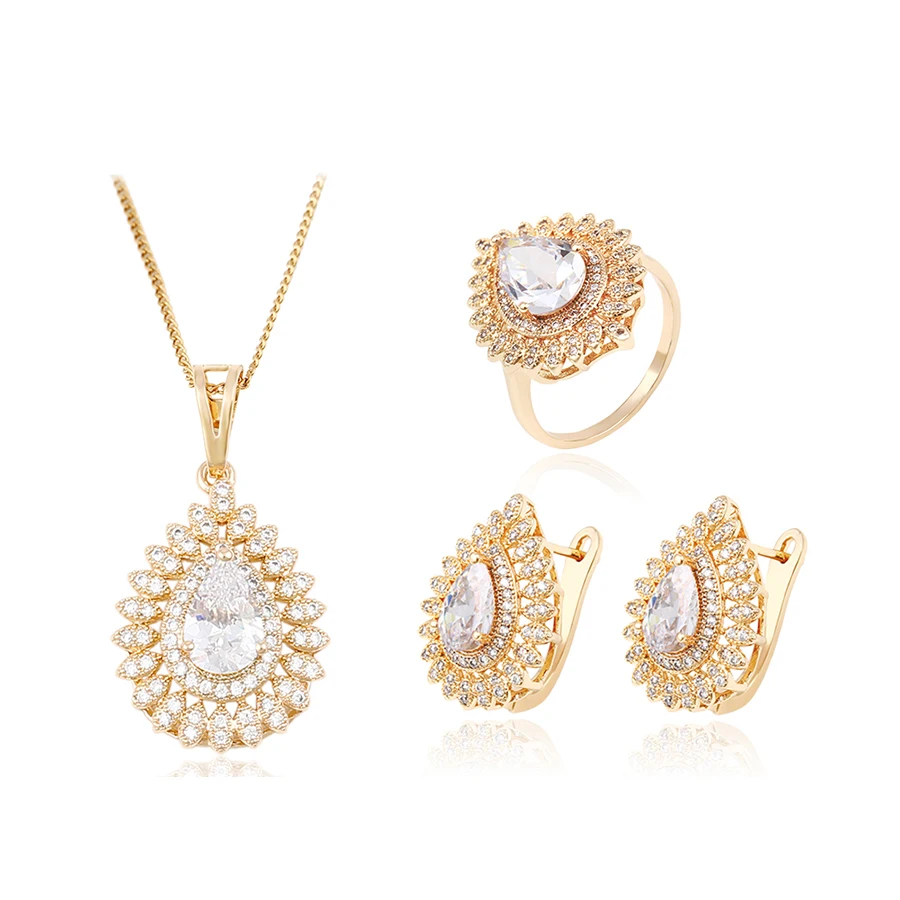 63881 Xuping Exquisite and elegant factory wholesale large zirconium stone ladies set jewelry
63881 Xuping Exquisite and elegant factory wholesale large zirconium stone ladies set jewelry