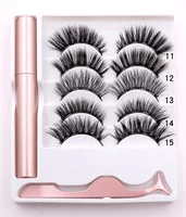 

Wholesale lash vendor private label false 3d mink eyelashes vendor magnetic lashes set with eyeliner