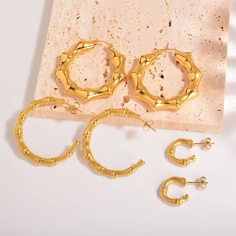 Stainless Shein Bold Earning Jewelry Women c Shape Jewelry Color Bamboo Earrings Gold Filled
Stainless Shein Bold Earning Jewelry Women c Shape Jewelry Color Bamboo Earrings Gold Filled