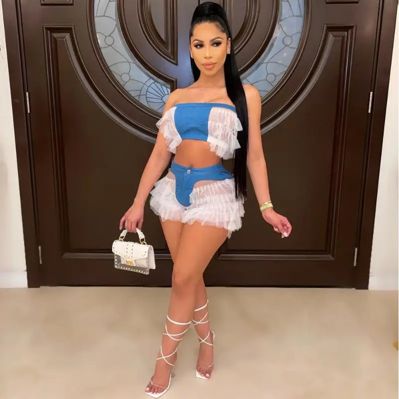 Yd422037 Y535-trendy Clothing Women Strapless Denim Patchwork See Through Mesh Sexy Two Piece Set
Yd422037 Y535-trendy Clothing Women Strapless Denim Patchwork See Through Mesh Sexy Two Piece Set