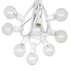 25FT Outdoor and Indoor waterproof fairy G40 E12 Base string light for holiday decoration etc- White Wire