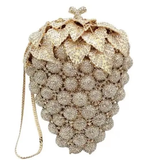 New Designer Luxury Crystal Fruit Grape Clutch Purse Women Evening Party Bags, Colors
New Designer Luxury Crystal Fruit Grape Clutch Purse Women Evening Party Bags, Colors
