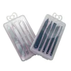 5pcs silver black pedicure tools set manicure kit in transparent case