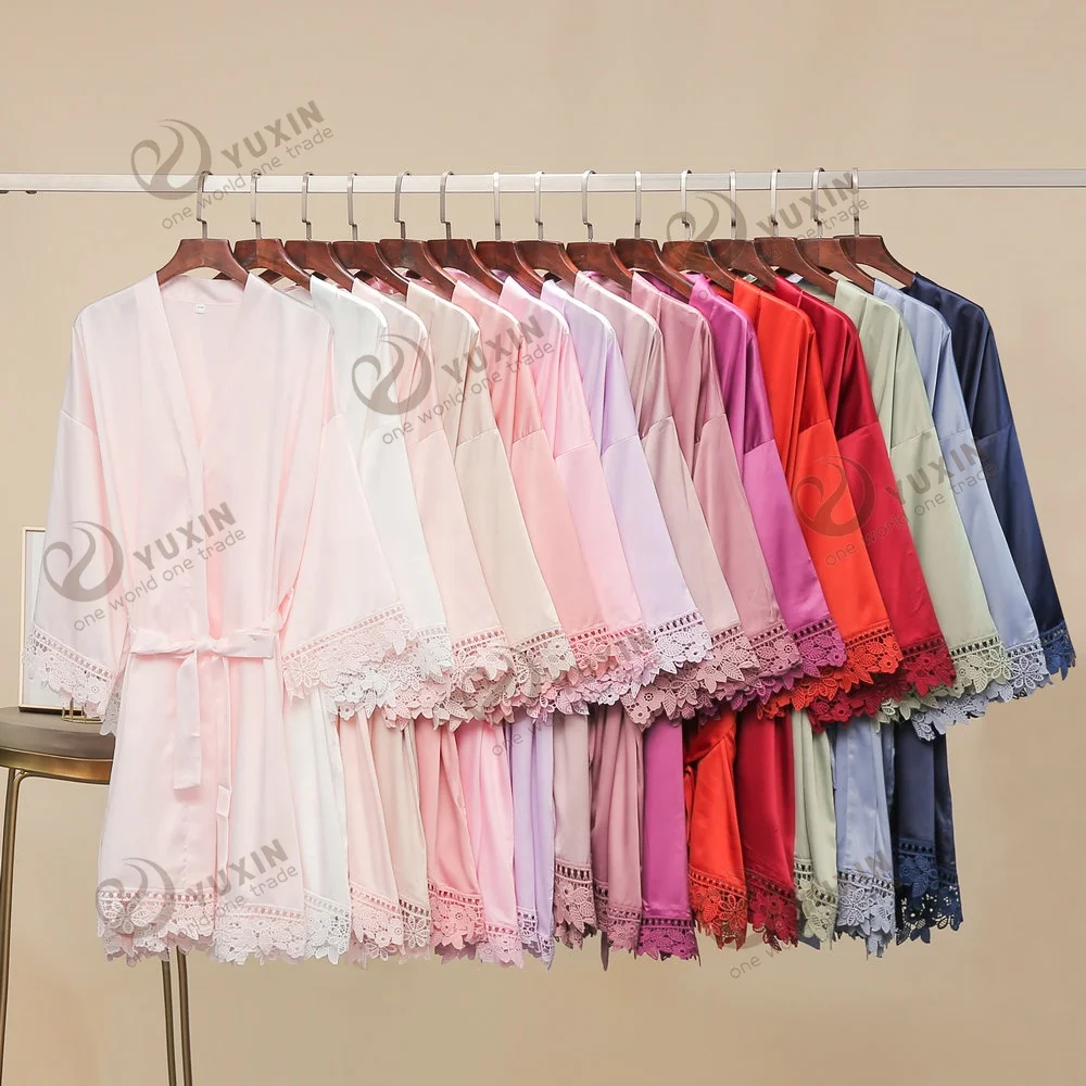 Satin lace robe Soft Silk Satin lace Bridal Robes Bride Silk Lace Bridesmaid Robes, Navy blue,white,pink,black 
Satin lace robe Soft Silk Satin lace Bridal Robes Bride Silk Lace Bridesmaid Robes, Navy blue,white,pink,black