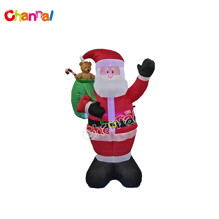 inflatable lighted santa with gift box blow up xmas decoration