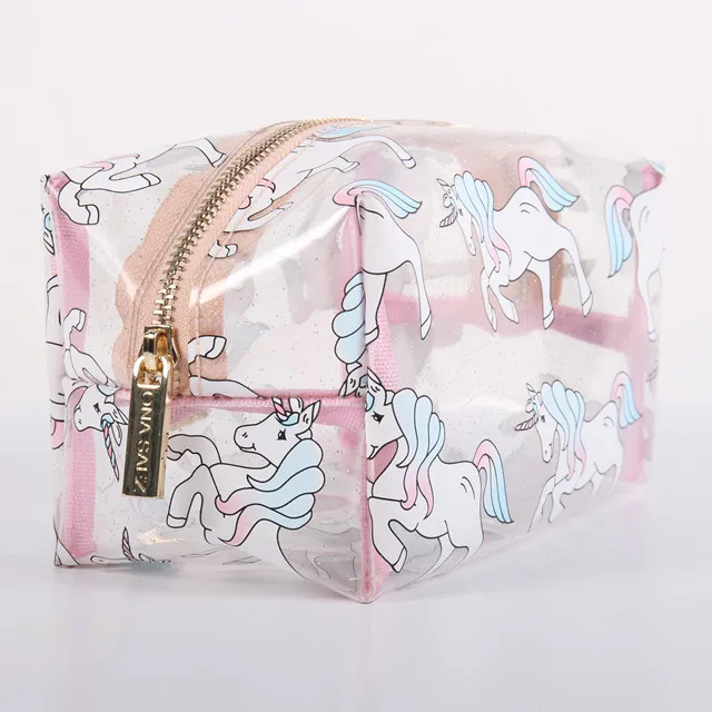 Women Clear Custom unicorn Cosmetic Bag Plastic Transparent Travel Glitter Makeup Bag, Customized color
Women Clear Custom unicorn Cosmetic Bag Plastic Transparent Travel Glitter Makeup Bag, Customized color
