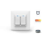 Alexa Voice Control Smart IOT Home Automation Smart Life Wireless 2 Gang Switch Wifi Light Switch